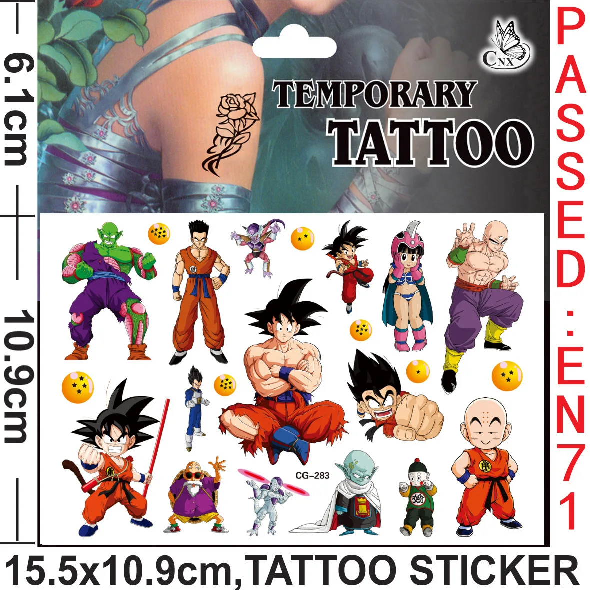 Anime Dragon-Ball Tattoo Sticker Children\'s Sticker Water Transfer Printing Stickers for Children\'s Day Rewards Cute Stickers