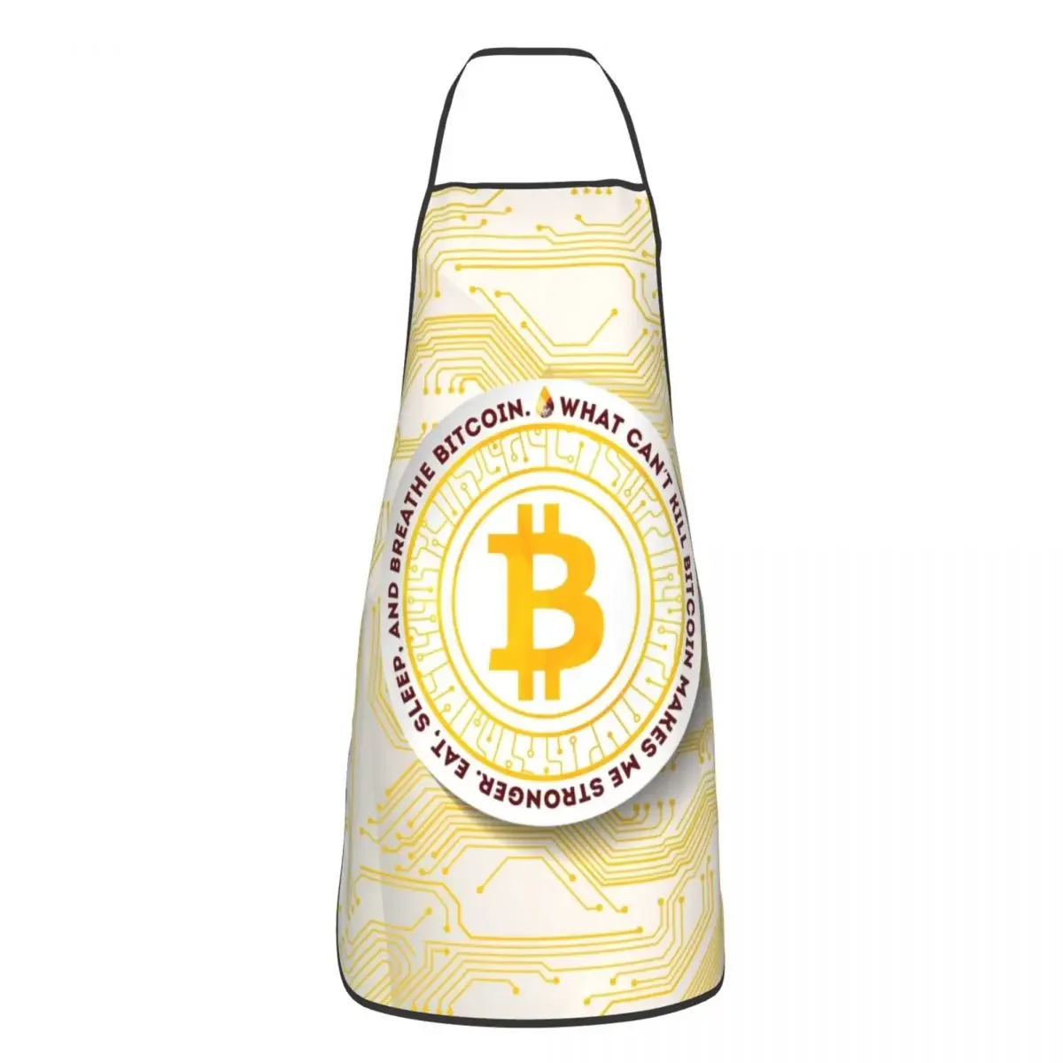 Eat Sleep Bitcoin Bib Apron Men Women Unisex Kitchen Chef Cryptocurrency Blockchain BTC Lover Tablier Cuisine for Cooking Baking