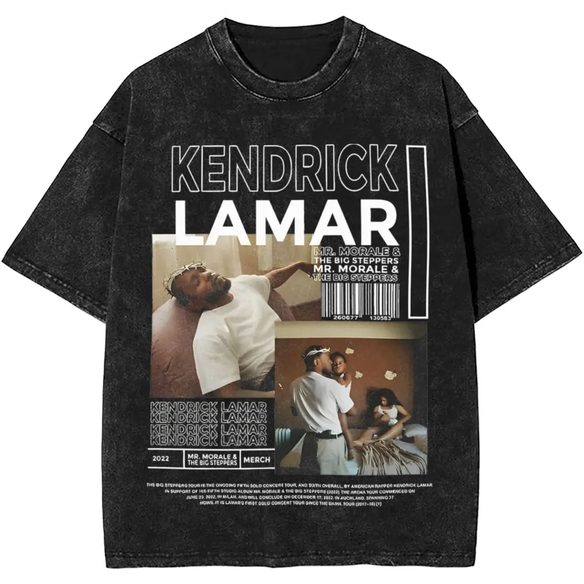 Kendrick Lamar Vintage 90s Washed T Shirts Streetwear Hip Hop Novelty T-Shirt Tees Tops for Men Women Short Sleeve Oversize