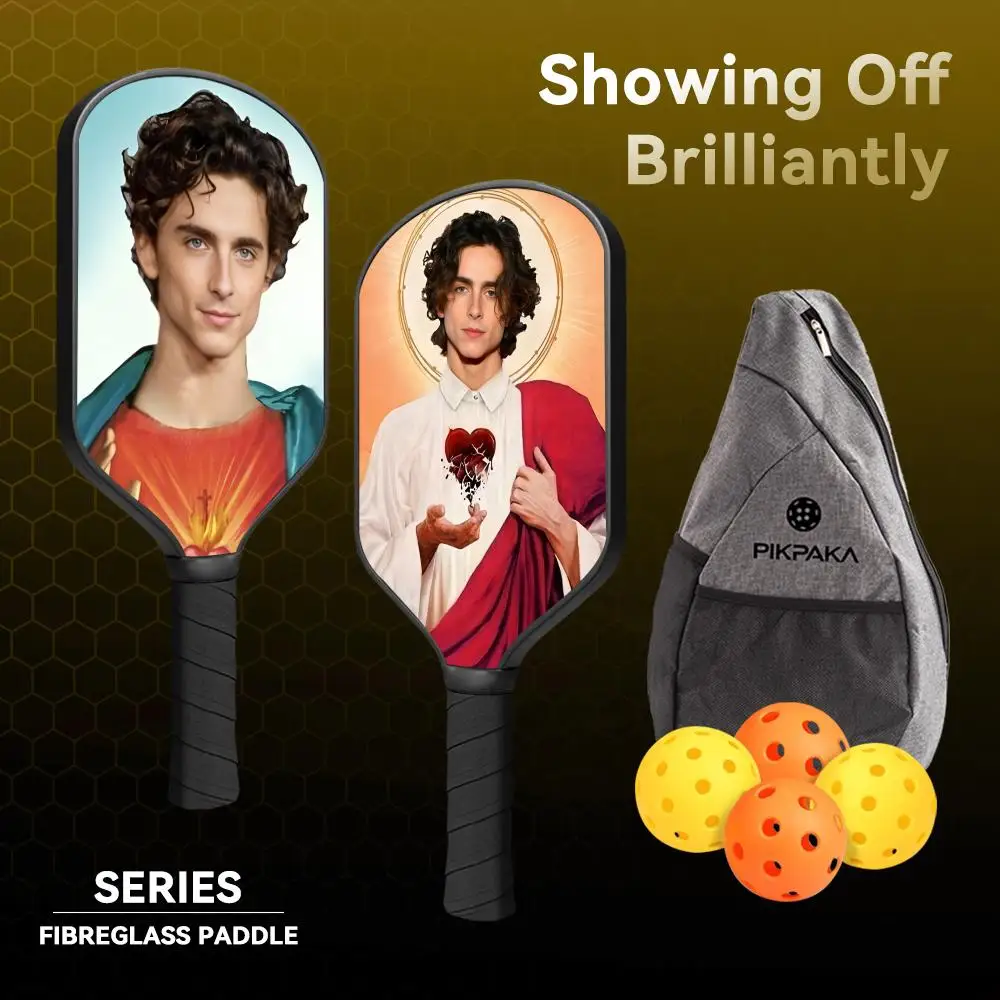 T-Timothees Chalamets Pickleball Paddle Set, одобренная USAPA, прочная ракетка из стекловолокна, 13 мм, сотовый сердечник, легкая мощность и штифт