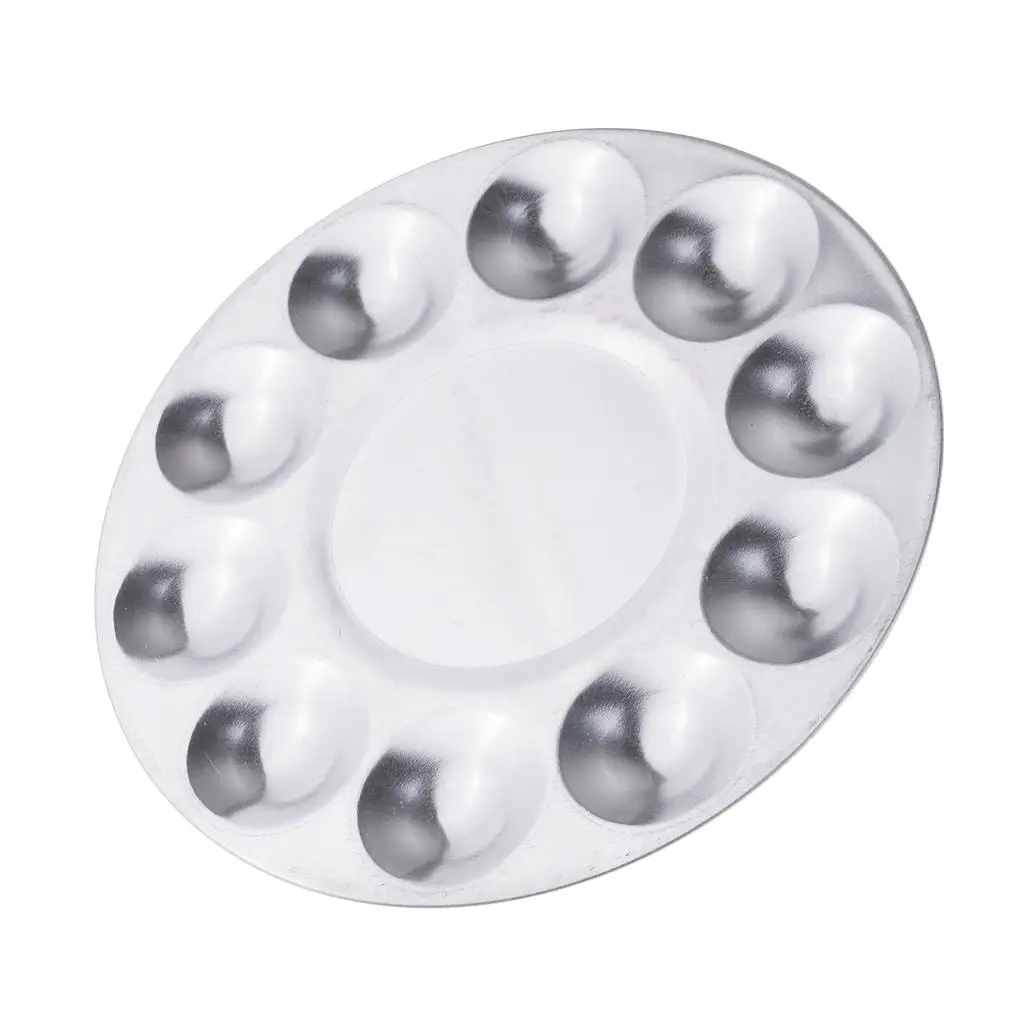 อุปกรณ์วาดภาพ จานสีอะลูมิเนียมทรงกลม ถาดสีสำหรับผสมสี อุปกรณ์ศิลปะสำหรับงาน DIY ทำเล็บ และงานนักเรียน