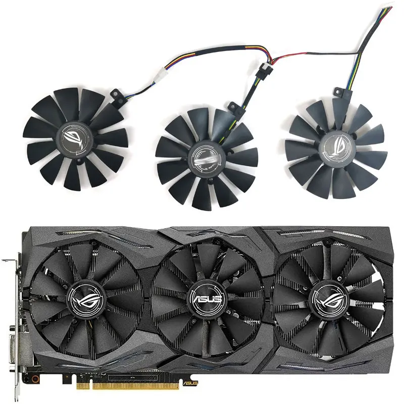 

87mm 6-pin T129215SU GTX1060 1070 1080 GPU for ASUS Strix GTX 1060 OC 1080 1070 1080Ti RX 480 graphics card fan cooler