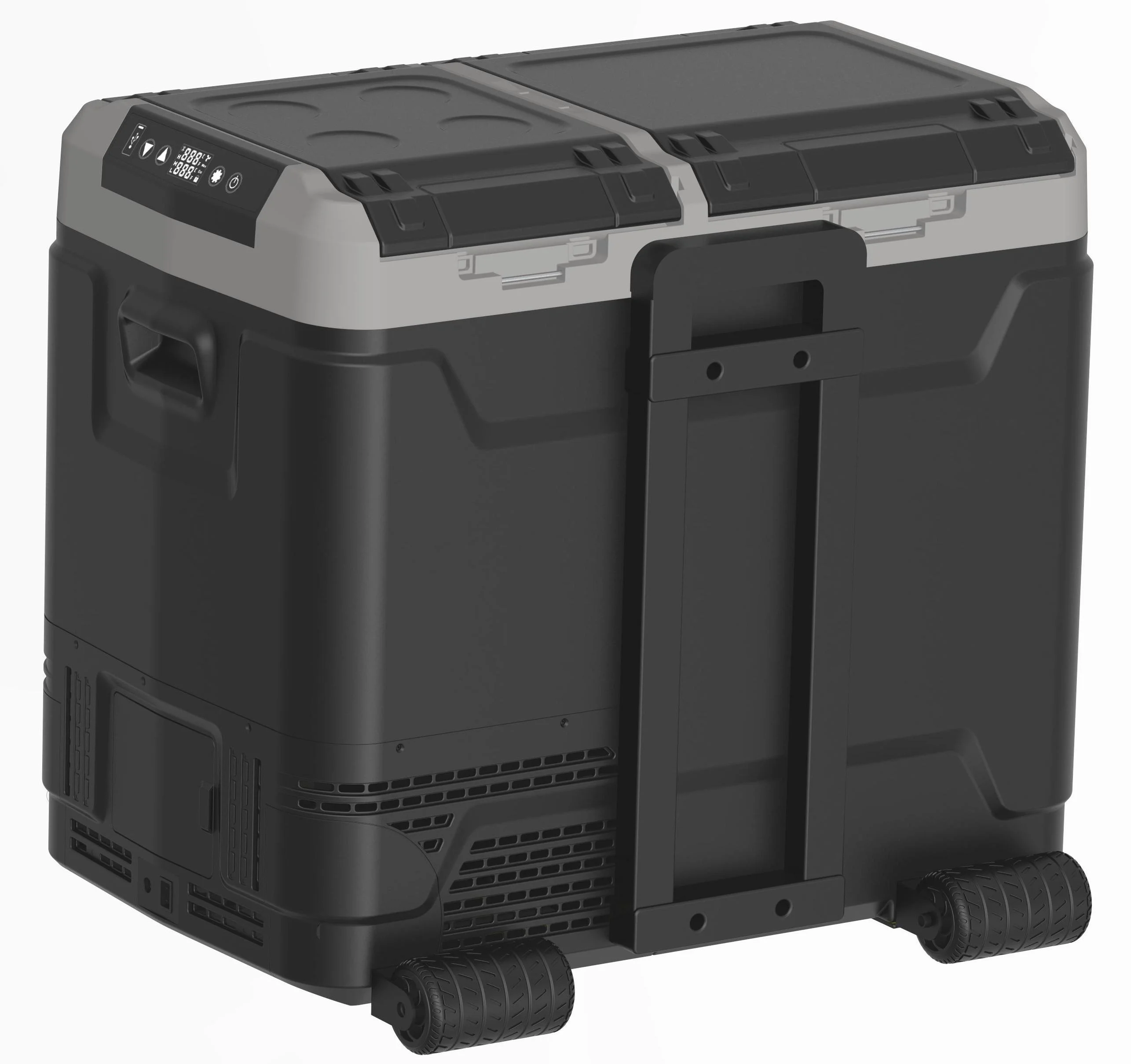 22.7KG 12V/24V/100-240V 42.4L/50L/60L Portable Car Cooler Box Truck Freezer ABS Refrigerator With Ice Maker 60W