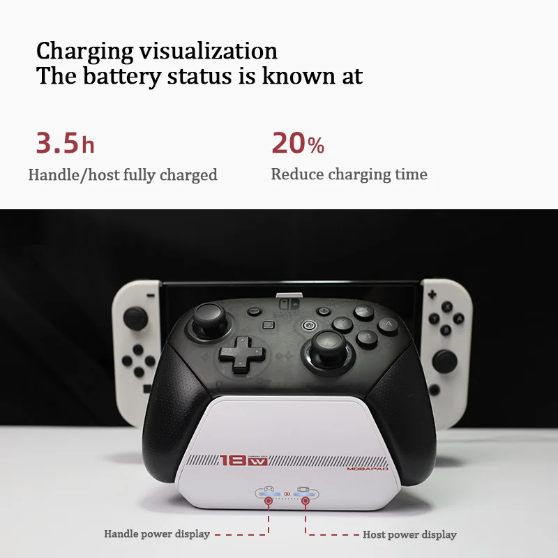 Dock di ricarica mocapad per controller Switch Pro con modalità TV uscita HDMI 4K e accessori di gioco di ricarica PD3.0 da 100W