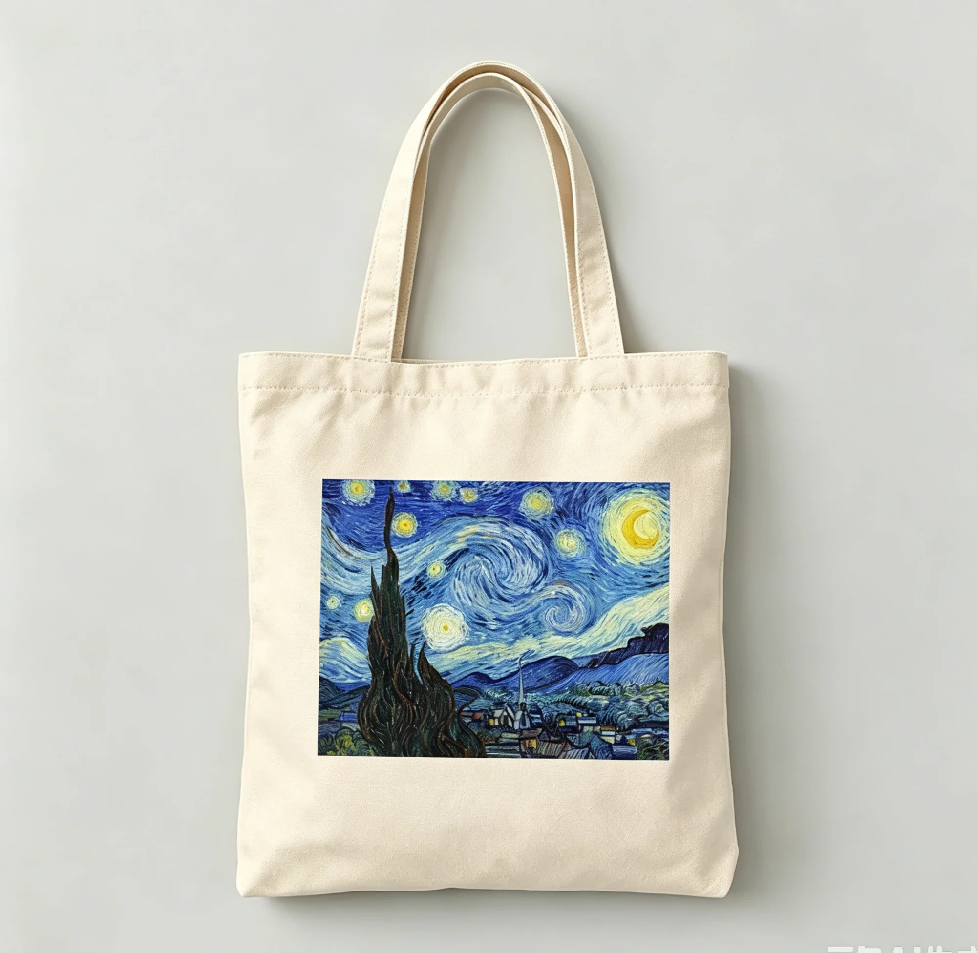 Personality Van Gogh Painting Printed Canvas Bag Shoulder Bag Student Fashion Tote Bag Shoulder Bag Student Gift Shopping Bag - view 4