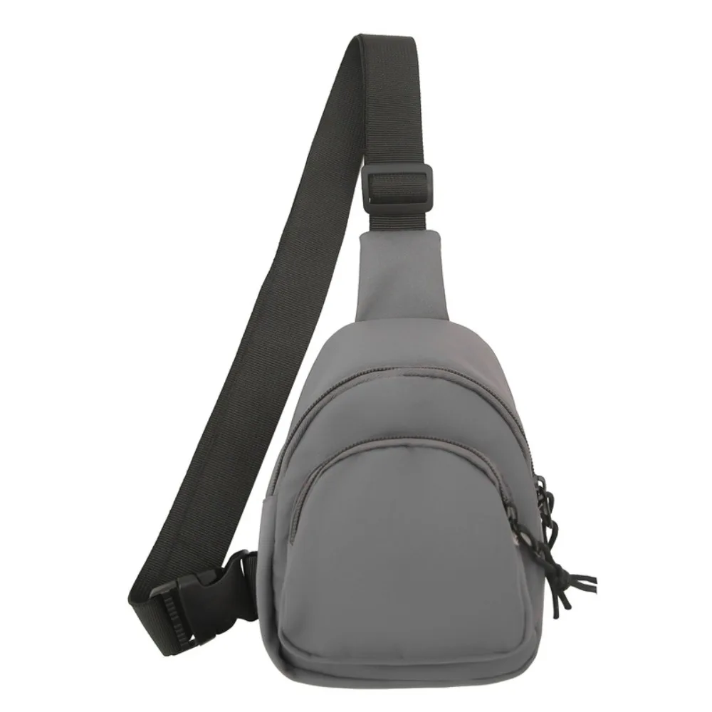 

Personalized Solid Color Men Crossbody Bag Nylon Multifunctional Sports Chest Bag Japanese Style Mini Shoulder Bag Unisex