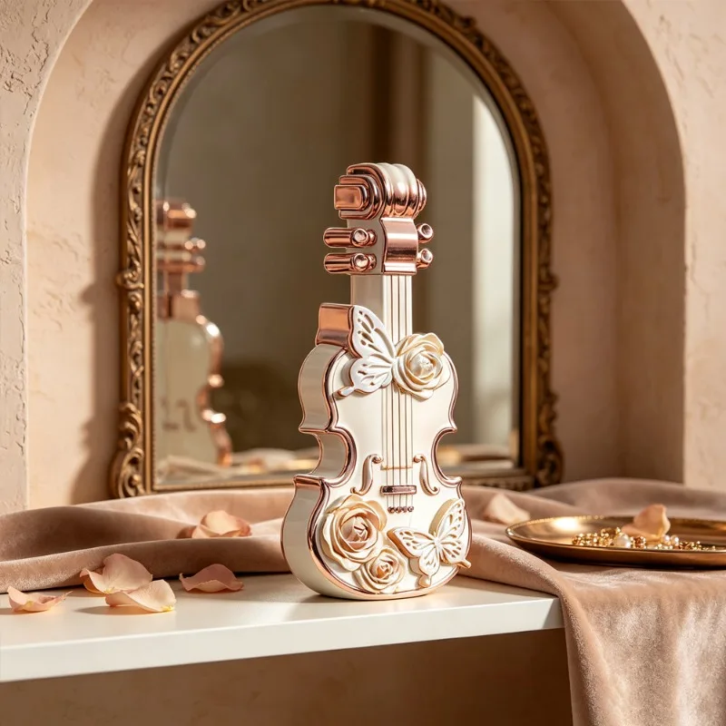 European-style Carved Butterfly Love Flower Violin Handmade Mold Gift Souvenir Fragrance Decoration Silicone Mold Silicone Molds 2