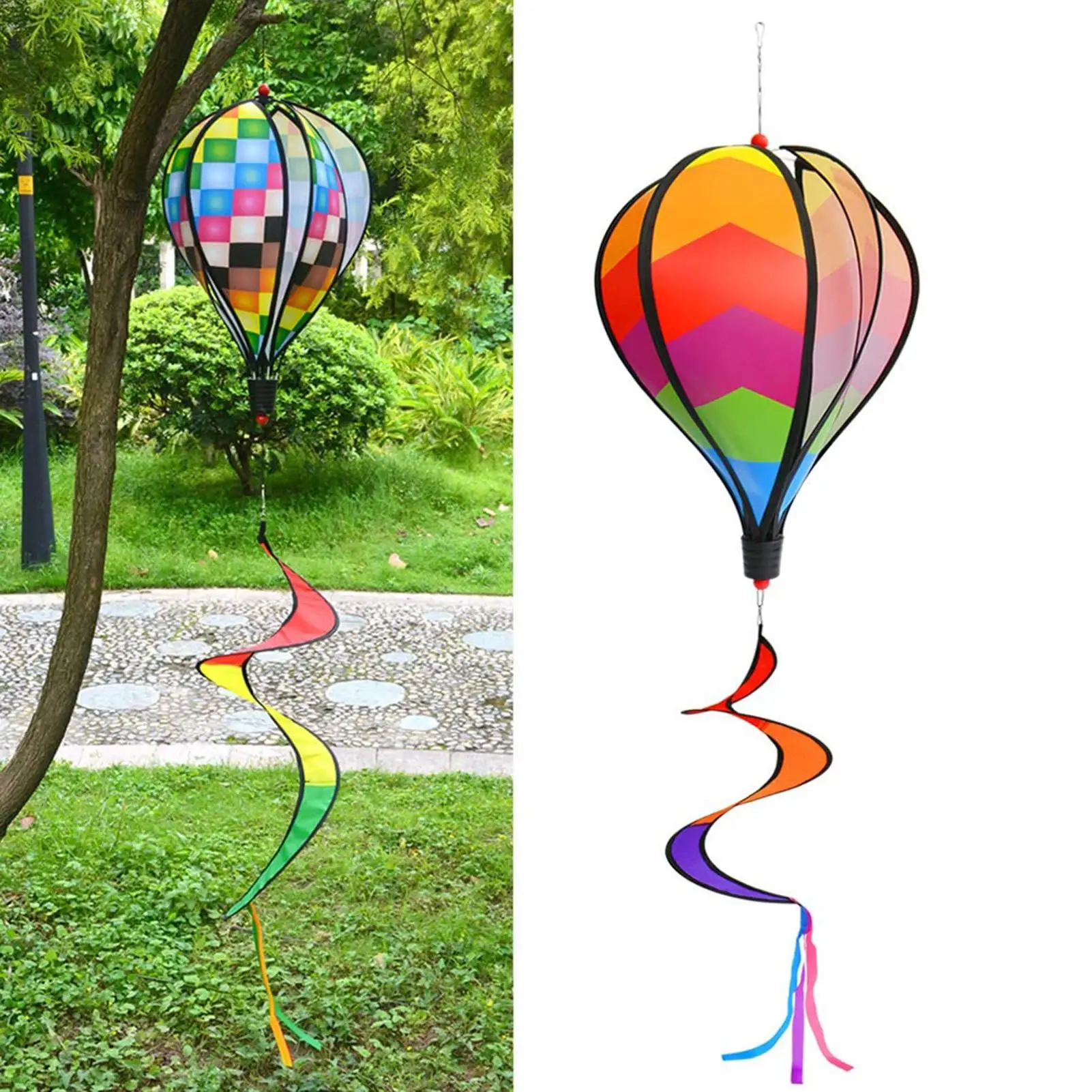 Outdoor Heißluftballon Wind Spinner Regenbogen Hängen Wind Twister Windmühle Garten Hof Home Festival Feier Ballon Dekor