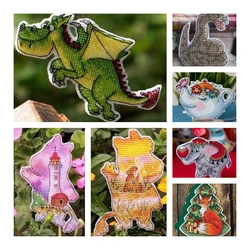 BXT067 Decoration Home Decor Homfun Craft Christmas Cross Stich Set Counted DIY Cross Stitch Kits Fridge Refridgerator Magnets