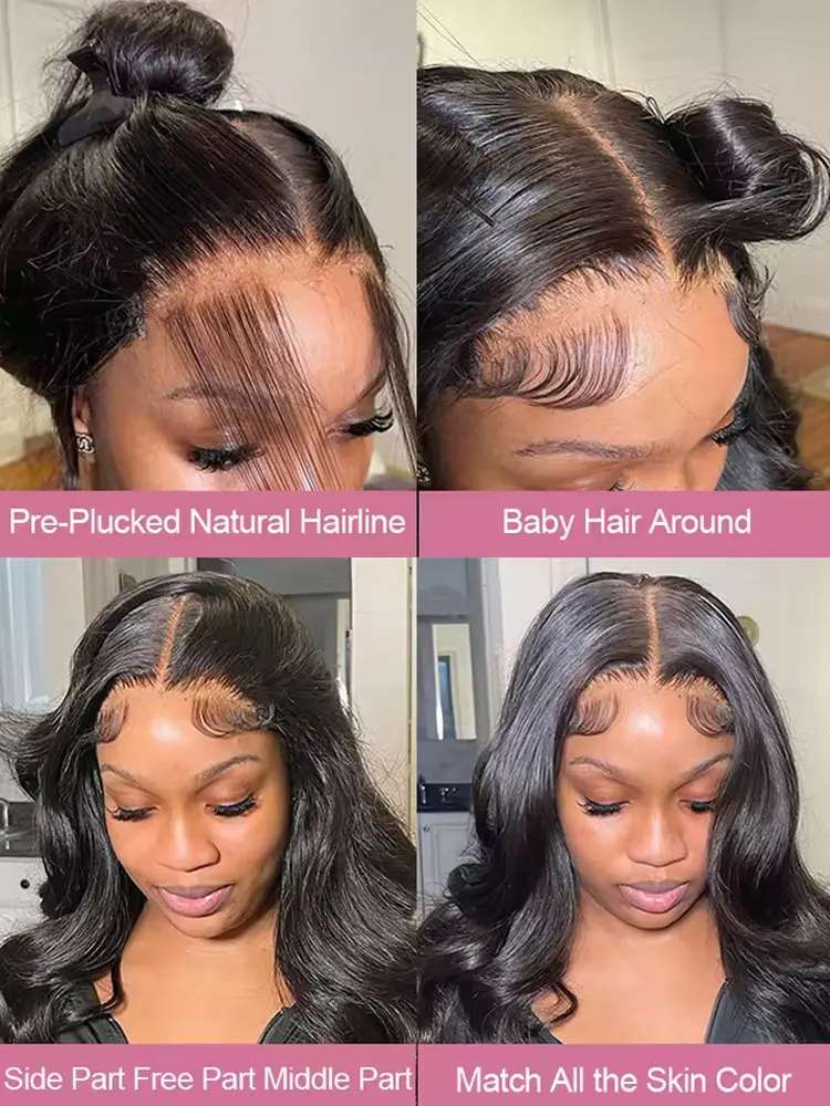 42 Polegada onda do corpo perucas de cabelo humano 250% densidade 13x6 hd frente do laço peruca de cabelo humano 5x5 gluless fechamento do laço perucas preplucked