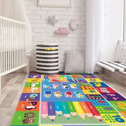 Educational ABC Numbers Animals Carpet for Living Room Home Decoration Children Play Large Area Rugs for Room Classroom Decor