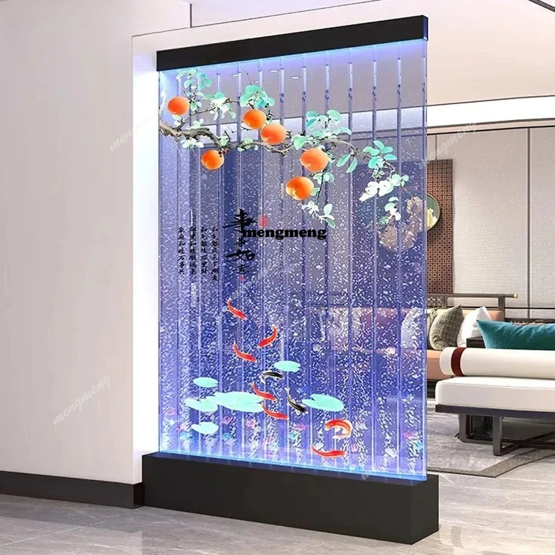 

Customization.Modern High Quality Waterfall Decoration Wall Partition Divider Indoor Acrylic Led Water Bubble Curtain Wall Fount