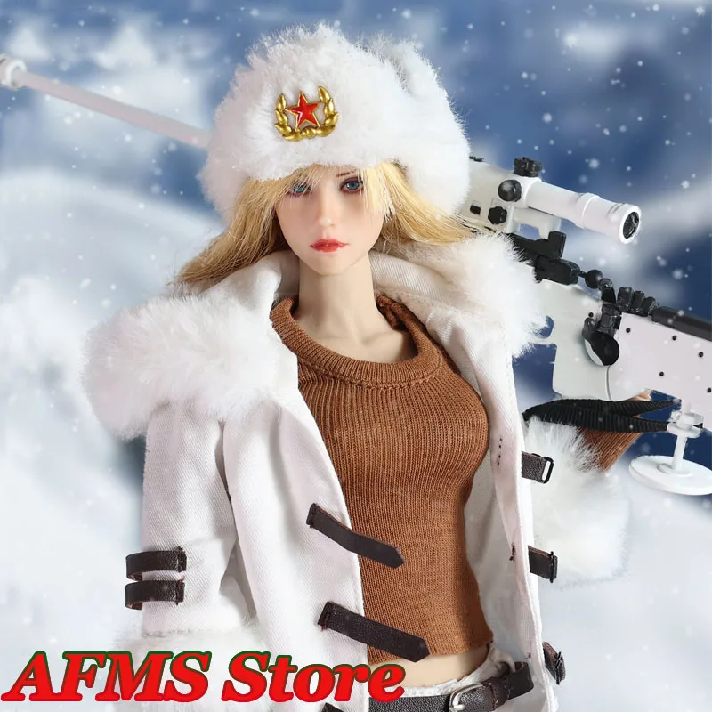 BBK BBK018 1/6 Scale Beauty Female Soldier Collectible Dolls Snow Sniper Skier 12 Inches Full Set Action Figure Model Toys Gift