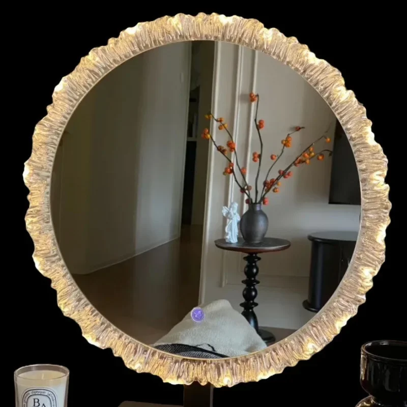 DSA Luxury Light Vanity Mirror, Wall-Mounted Home Dressing Mirror, Three-Color Variable Light Dressing Table Mirror