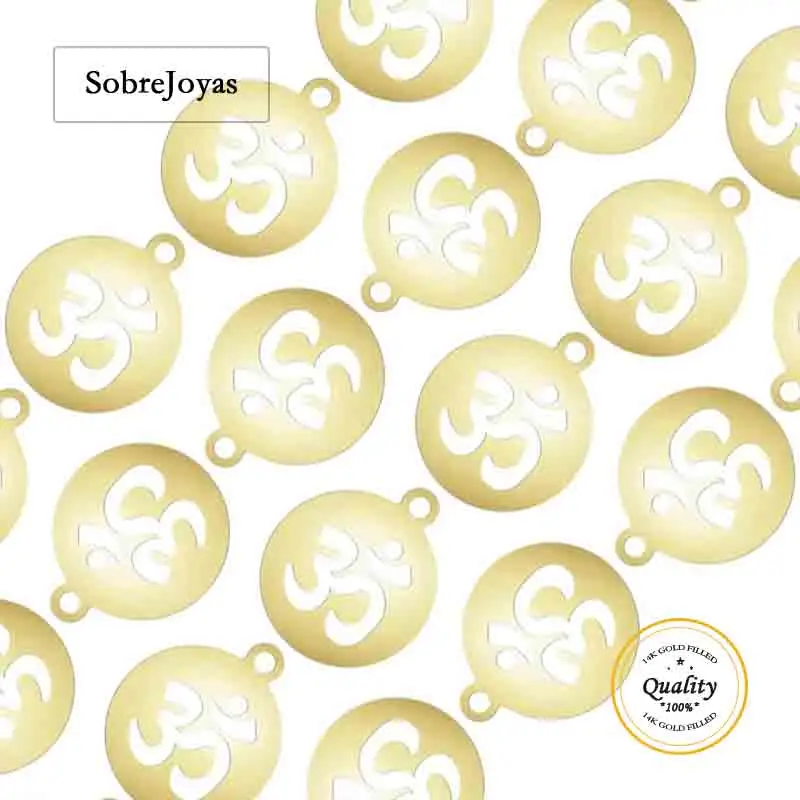 

Disc Charm 14K Gold Filled 8mm Coin Charm Gold Disc Pendants For Bracelet Necklace Making DIY Jewelry Accessories Findings