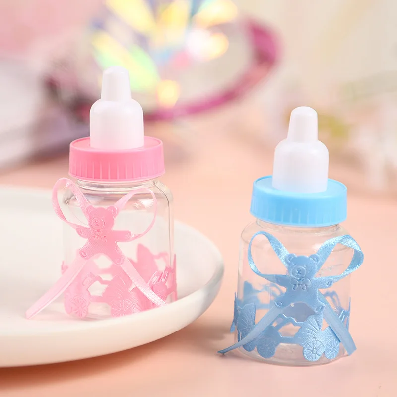 Gender Reveal Party Gifts 12PCS Candy Box  Boy Girl Plastic Feeder Bottle