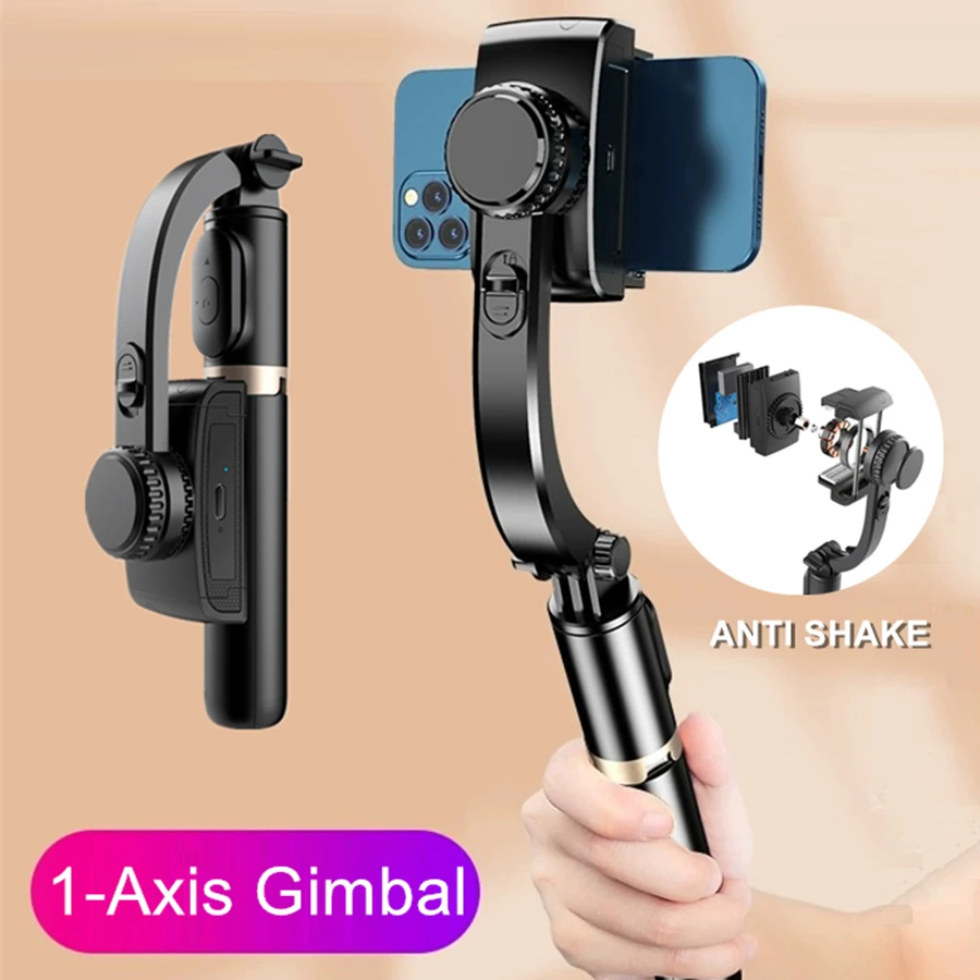 Wireless 360° Rotation Gimbals Stabilizer Selfie Stick Foldable Smartphone Tripod with Bluetooth Shutter Monopod for IOS Android