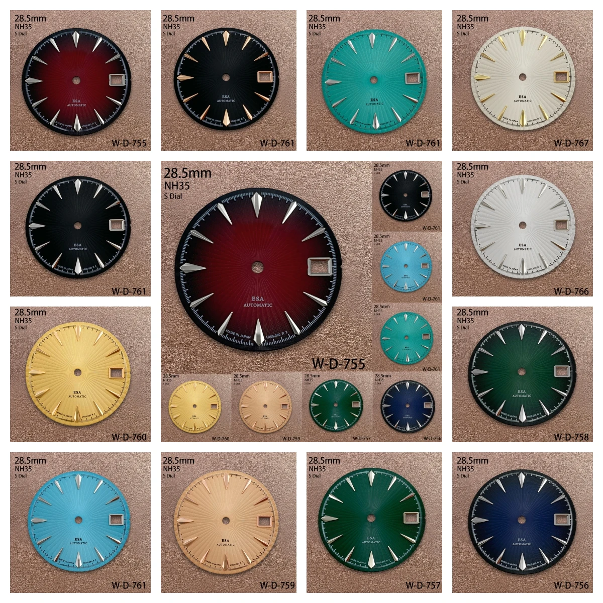 

28.5mm S Logo Cocktail Dial Suitable For NH35 Automatic Movement High-Quality Gradient Dial Watch Modification Accessories