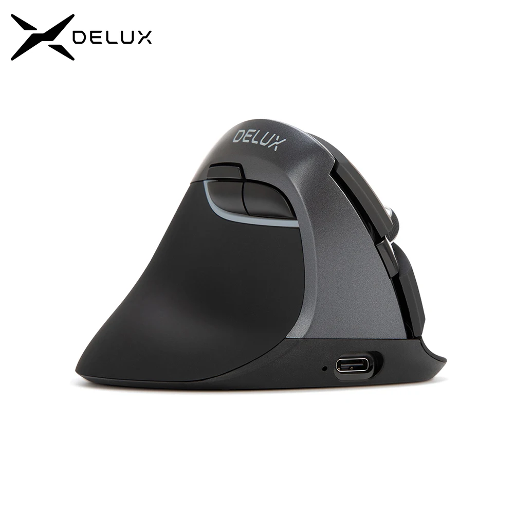 Delux M618ZD Left Hand BT Wireless Mouse Ergonomic Optical Rechargeable Mice For Computer