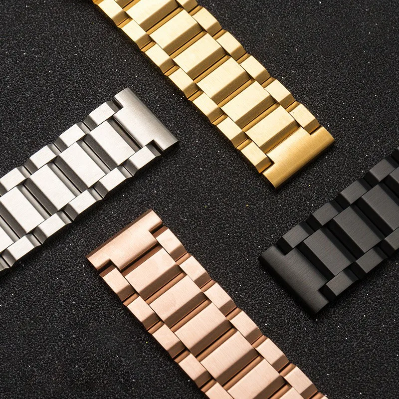 Solid Stainless Steel Watch Strap 18 19 20 21 22 23 24 25mm Metal Band Folding Buckle Universal Barcelet Women Men Watchband