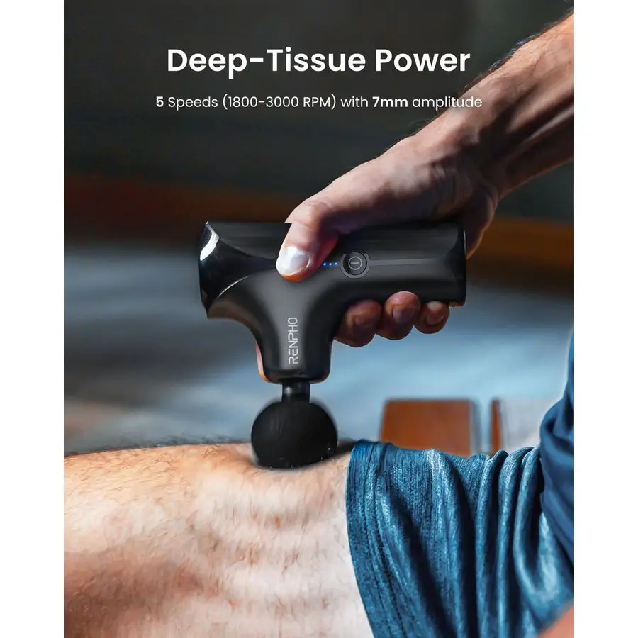 ปืนนวดมินิเทอร์โมคูลพร้อมความร้อนและความเย็น, บรรเทาอาการปวดเนื้อเยื่อลึกแบบพกพา, ปรับความเร็วได้ 5 ระดับ, ปืนนวดสำหรับเดินทางพร้อม Ca