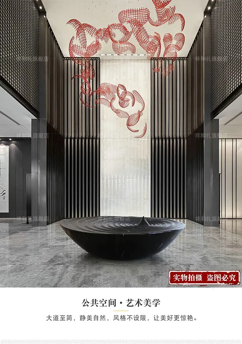 b11- large water drop floor sculpture ornament FRP art installation hotel lobby feng shui decoration