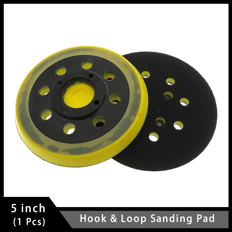 

1 Pcs 5 Inch 8 Holes Hook and Loop Sanding Pad 125mm Backing Plate for High-density and Uniform Hook Provide Strong Stickness