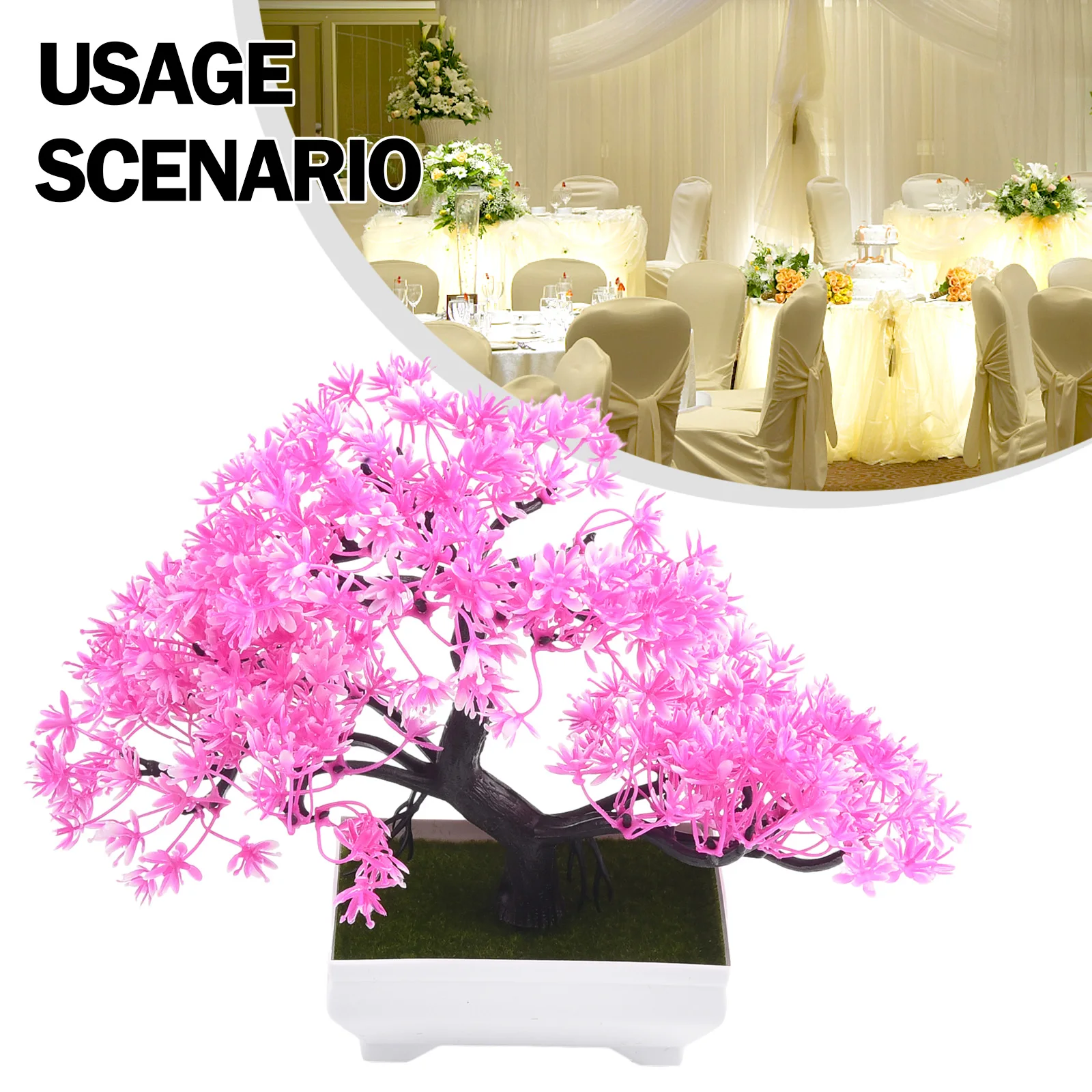 Eye catching Artificial Potted Plant, Plastic GuestGreeting Pine with Pot, Realistic and Vivid Decoration for Home Office Shop