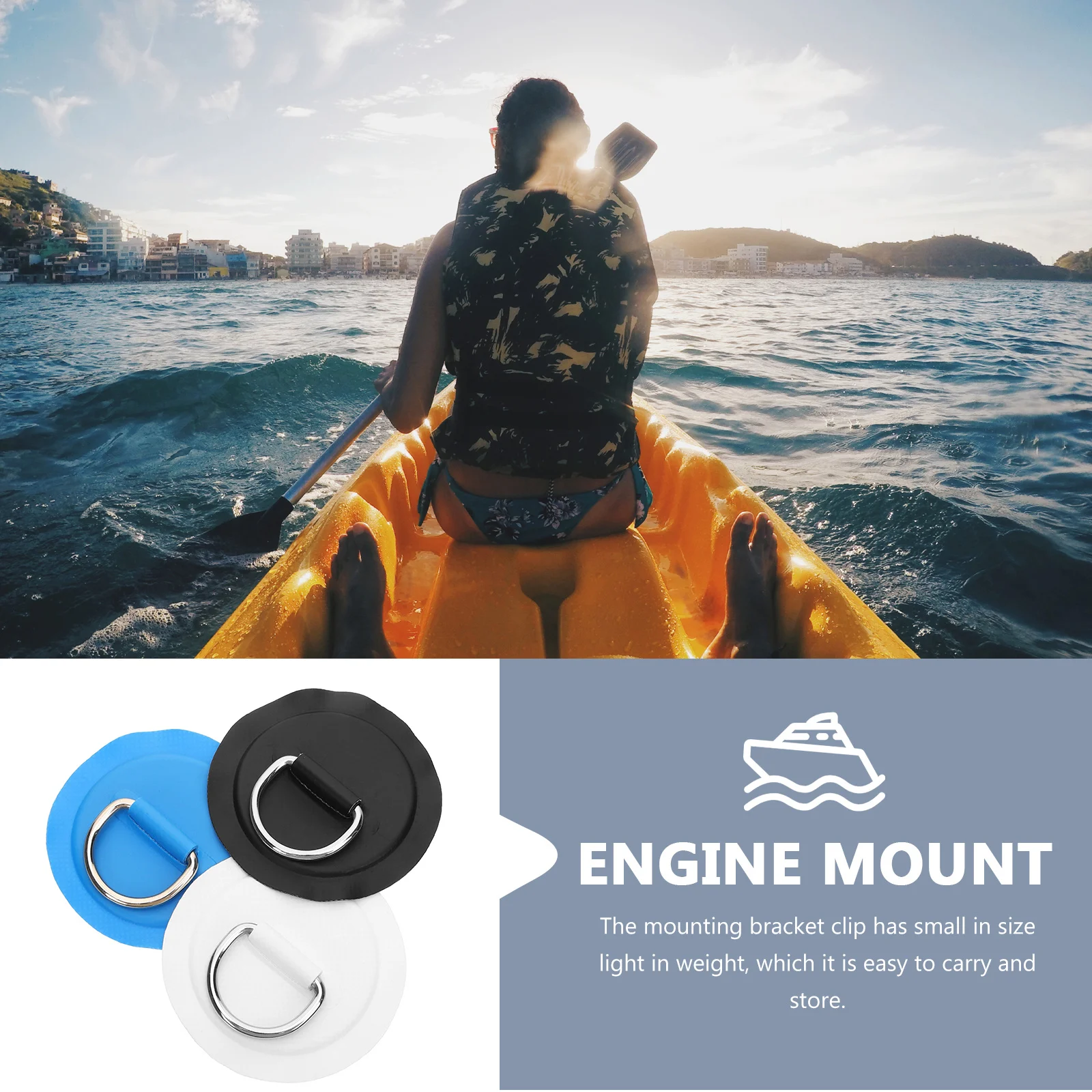 

3Pcs Durable PVC Kayak D Shaped Buckles for Boat Canoe Yacht Rigging Surfboard Supply Multifunction Rope Fixator Patch