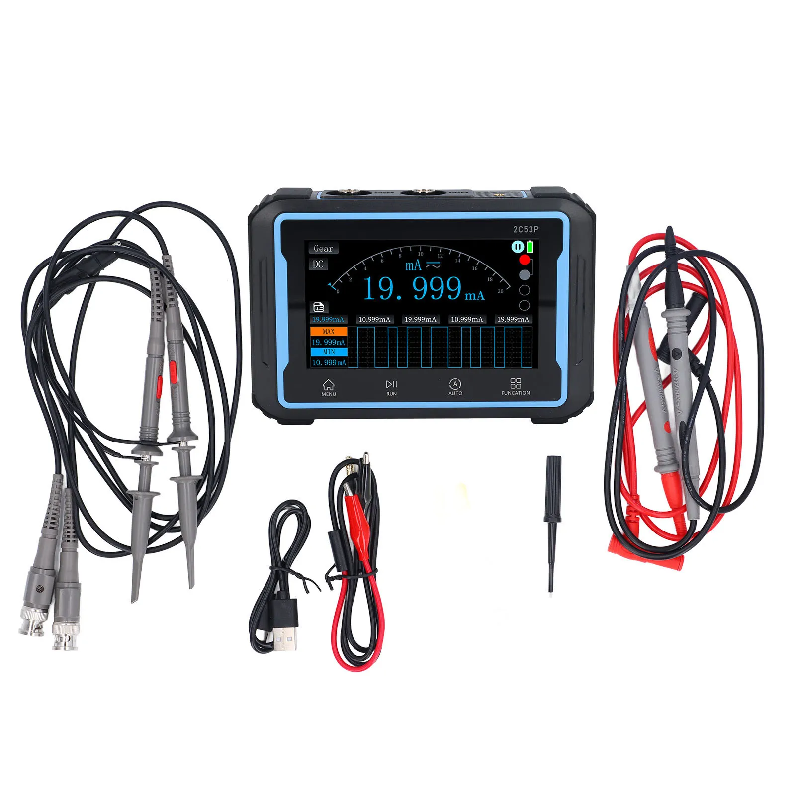 Osciloscópio multímetro dds gerador backlit ajustável brilho 250msa/s taxa de amostragem osciloscópio multímetro para a escola