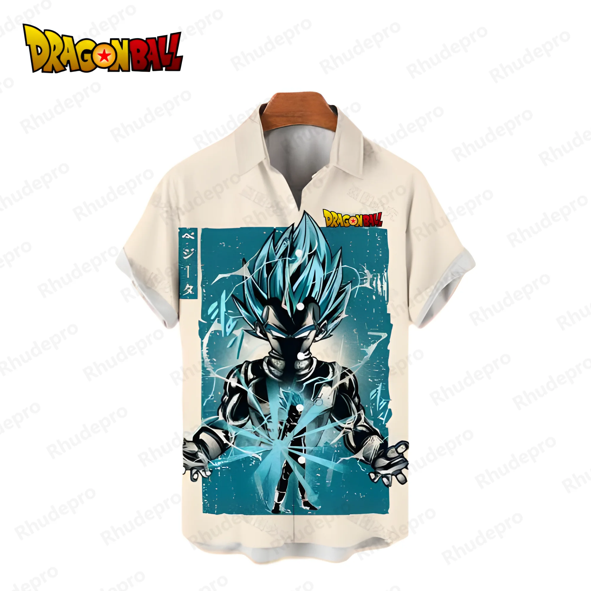 Chemises Dragon Ball Z pour hommes, Vegeta, Goku, Super Saiya, mode japonaise, été, Harajuku, Cool Anime, Playa, chemise hawaïenne