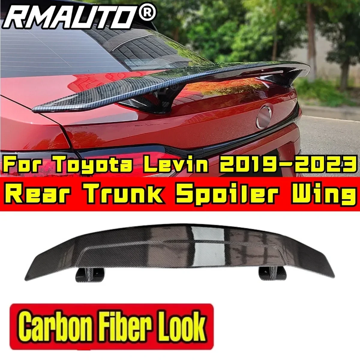 Car Rear Trunk Spoiler Exterior Part ABS Plastic Car Rear Spoiler Wing For Toyota LEVIN 2019 2020 2021 2022 2023 Car Accessories