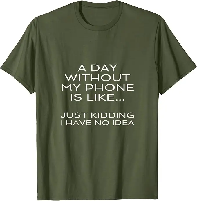 Ein Tag ohne mein Handy ist wie ein Internet-Suchtkrankheits-Smartphone-T-Shirt Y2k Fiddling with The Phone Lover Life Style Spruch T-Shirt Geschenk – Detail 15