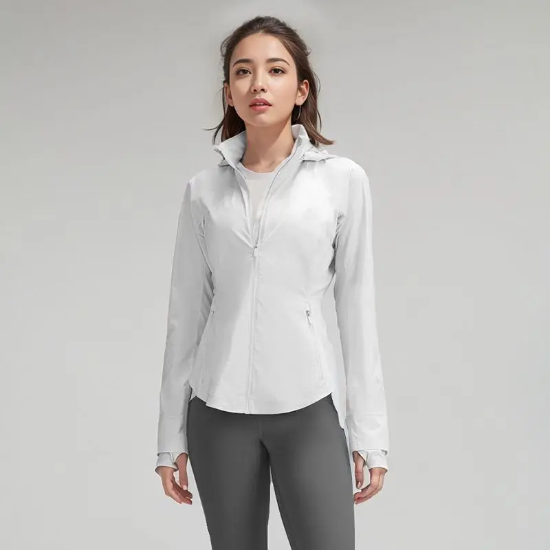 Blouses for yoga woman Women's Workout Jacket Lightweight Zip Up Yoga Jacket Cropped Athletic Slim Fit Tops