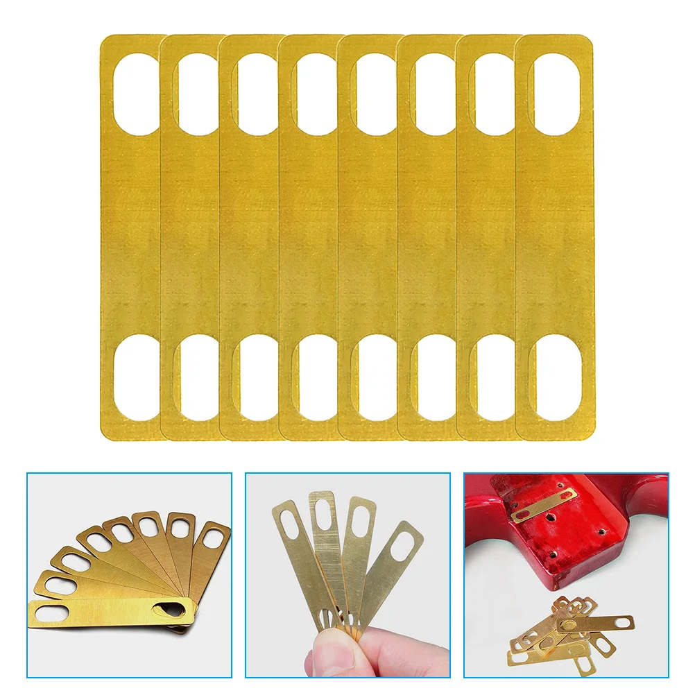 

8Pcs Guitar Neck Shim Brass Replacement Accessories Durable Heightening Gasket for Sound Quality Improvement Guitar Neck Shim