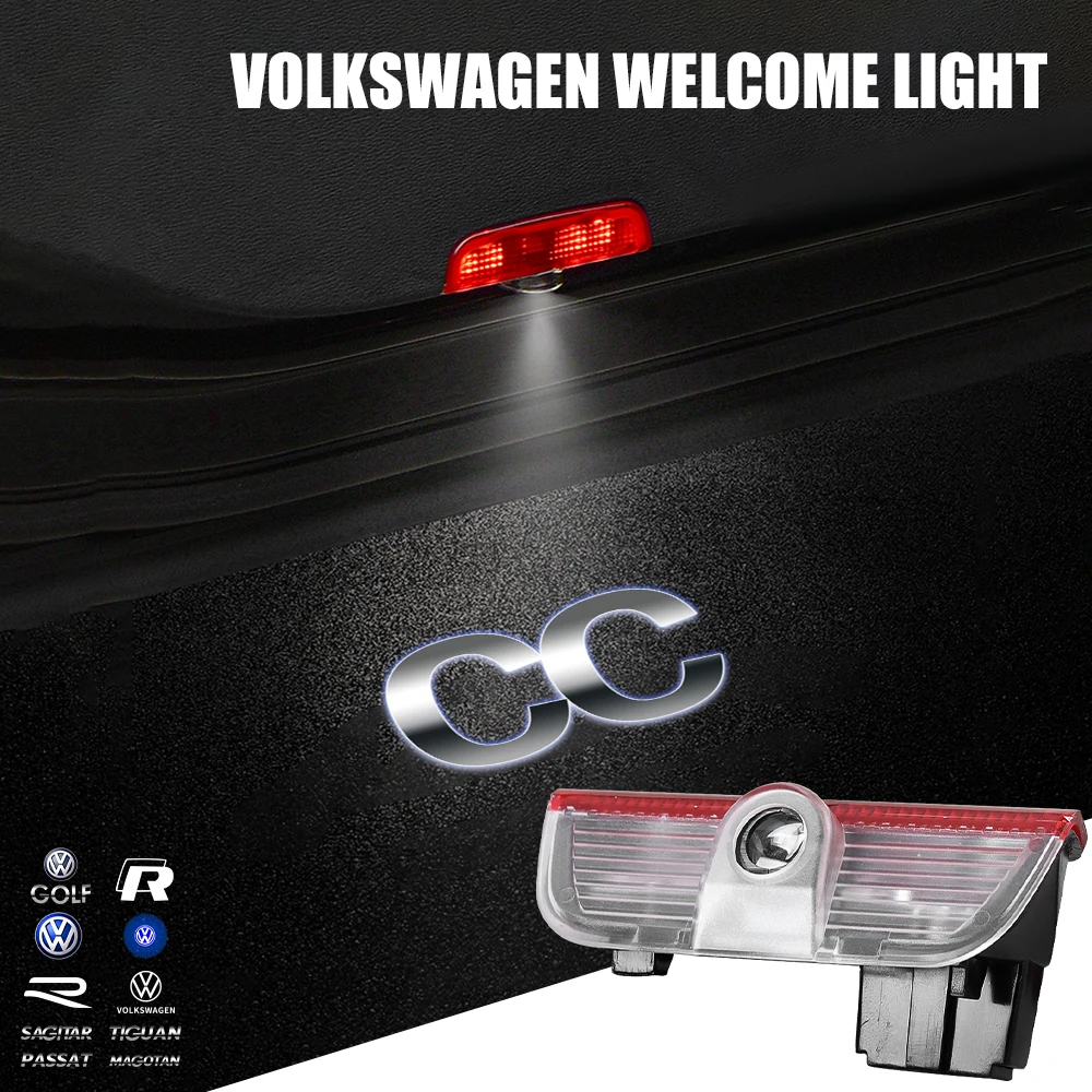 2PCS Original Led Car Door Welcome Lamp Laser Projector Logo Night Light For Volkswagen R Tiguan TOURAN Golf Passat B8 CC Rline - view 3