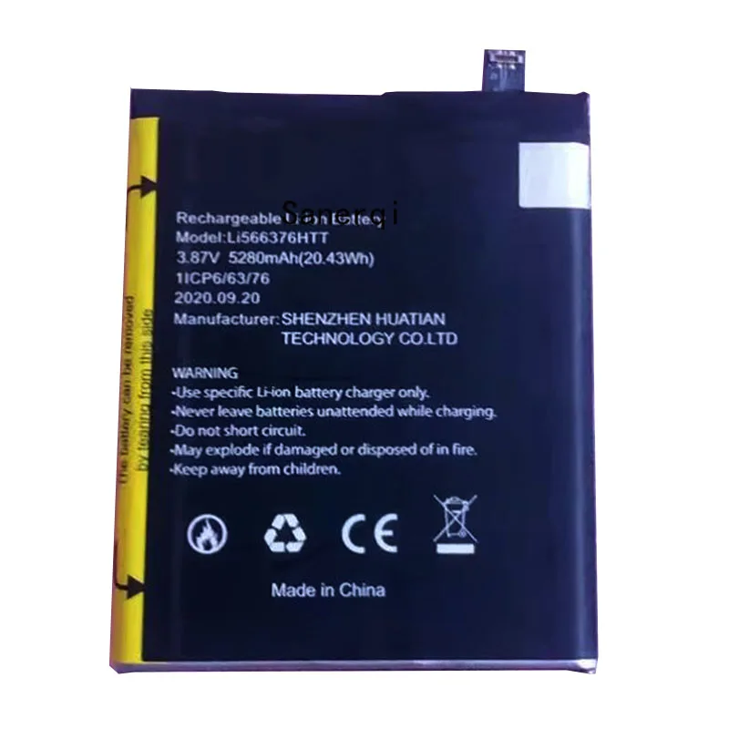 Battery for Blackview BL6000 Pro Li566376HTT Batteria Rechargeable Replacement 5280mAh Smartphone Batteries