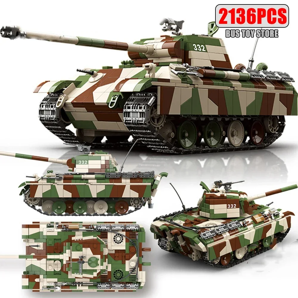 

Ww2 Heavy Tank Panther Medium Tanks Technical Military World War German Tiger Building Blocks Toys For Children Gifts 100252