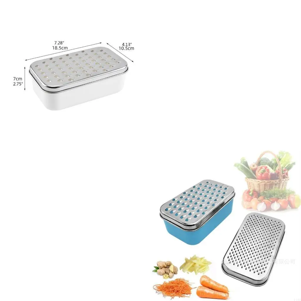 F19B Stainless Steel Double Sided Cheese Grater Portable 2 in1 Fruit Vegetable Chopper Onion Choppers Enduring