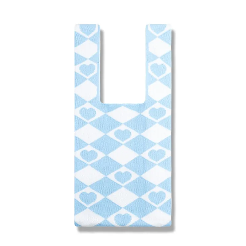 IMone Fashion Bag Cross Border Letter Jacquard Knitted Bag Shoulder Tote Bag Woven Underarm Bag for Women