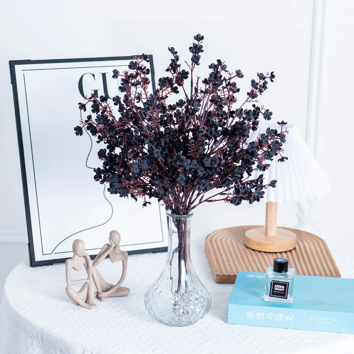 1pcs Artificial Flowers Baby Breath Flower Black Fake Flowers for Wedding Party Home Decoration Floral Bouquets DIY Accessories
