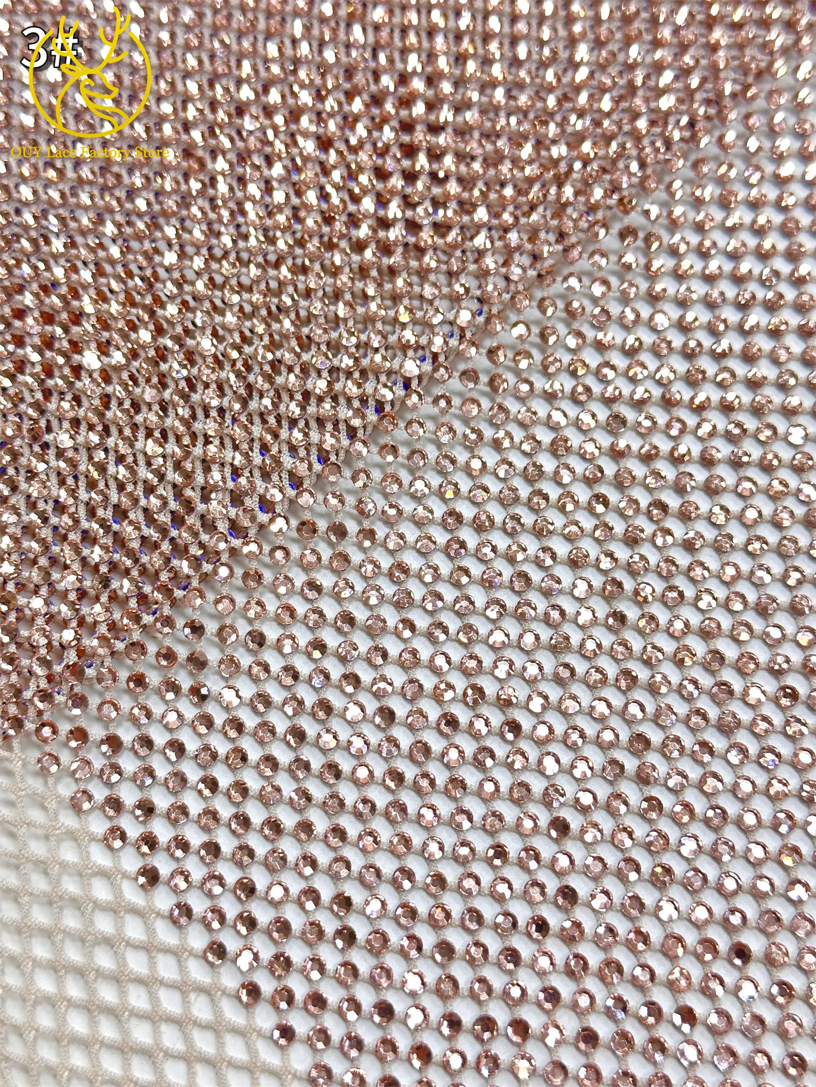 Hochwertiger Dubai-Steindiamant-Netzspitzenstoff Luxuriöser Afrikanischer Spitzenstoff Nigerianisches Nähmaterial für Damen-Abendkleider 2,5 Yards – Detail 12