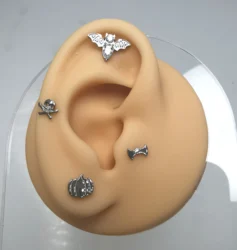 ASTM F136 Titanium Bat Skull Pumpkin labret high polished Internal Threaded Ear Cartilage Helix Traguse Piercing Halloween gift