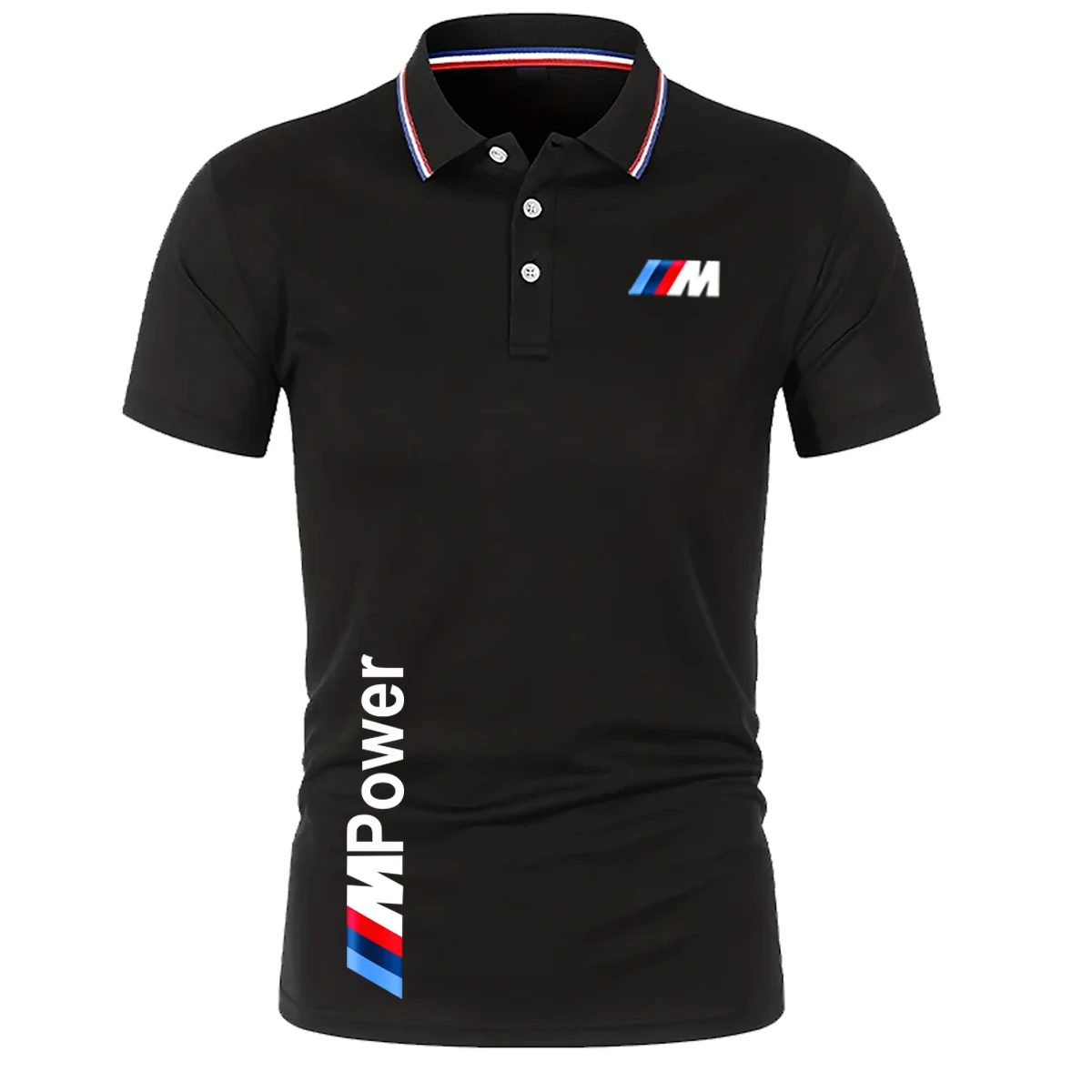 Nieuwe lente/zomer herenmode button polo BMW logo motorsport team heren poloshirt zwembad sportkleding zakelijk