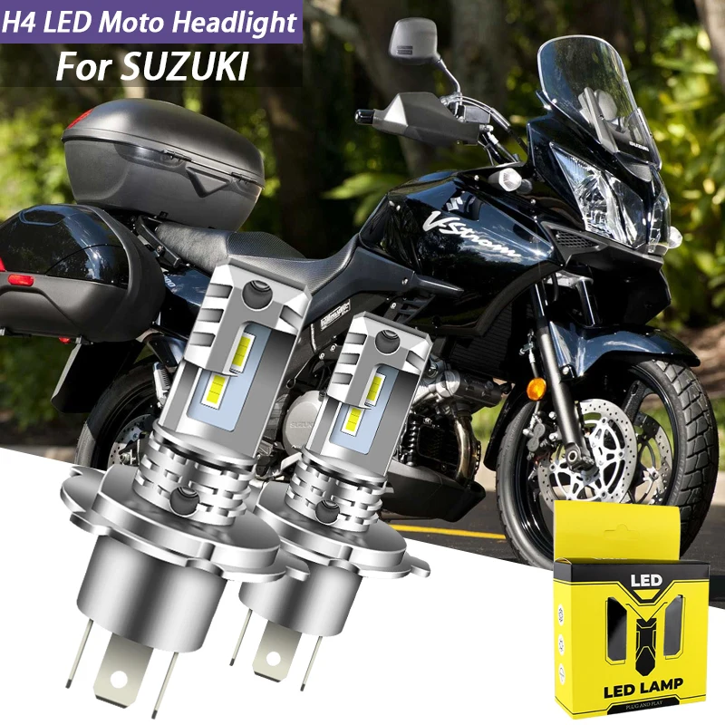 1/2PCS Canbus Motorcycle H4 HB3 LED Headlight Bulbs Conversion Kit High Low beam 6000K 4800lm For SUZUKI Vstrom 1000 2002-2009