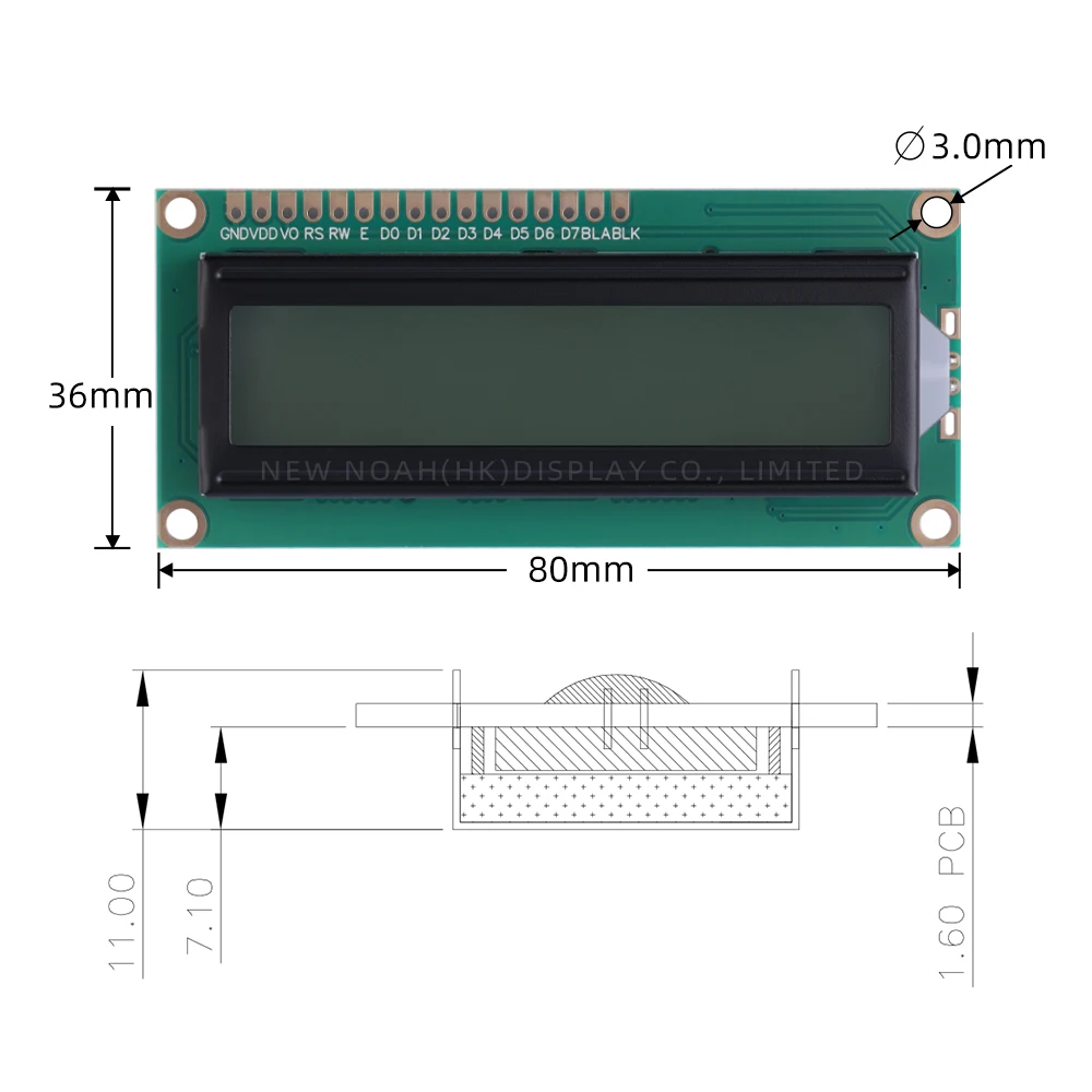 Persian Red Light Black Letters 1602A Character LCD Display Screen 2X16 LCD 3.3V 5V 1.5 Inches Support Scheme Development