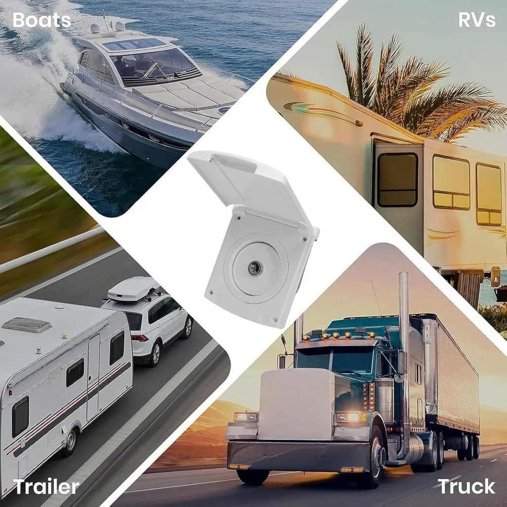 1 Set Durable ABS RV Water Inlet White Square Gravity Water Inlet 39mm Bottom Hole Clean Water Fill Inlet Water Tank Refill