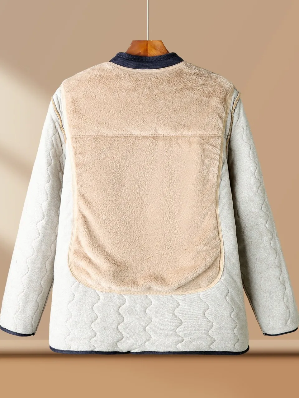 Thiened Fce на подкладке из эластичного хлопка для домашней одежды Dad Sle с воротником-стойкой, теплое хлопковое пальто большого размера для среднего возраста и...