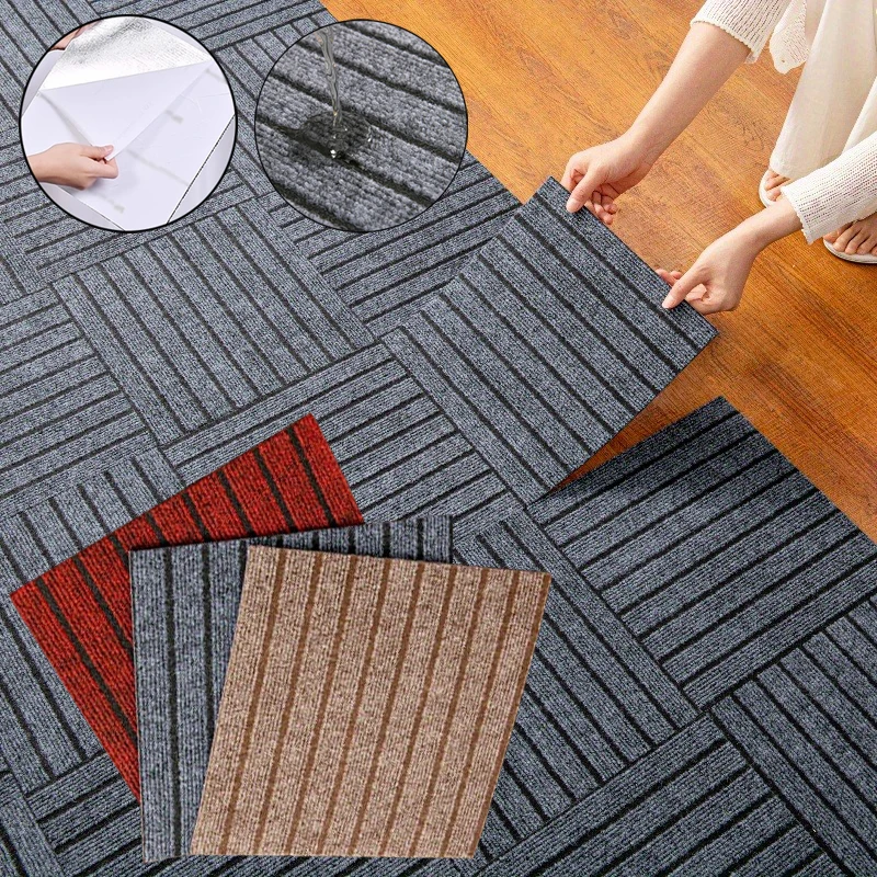 DIY 30x30cm Moderne Streifen Schlafzimmer Wohnzimmer Arbeitszimmer Teppich Teppich Büro Kann Verbreiten Boden Matte selbst-klebe Anti Slip
