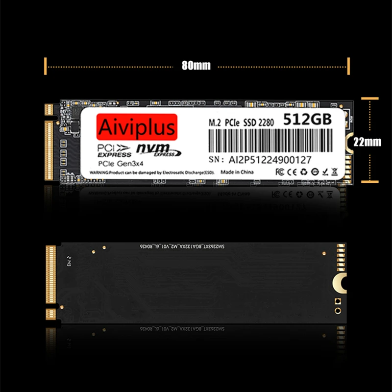 Aiviplus M.2 SSD NVME PCIE3.0 128GB 256GB 512GB 1T 2280 Solid State Disk ฮาร์ดไดรฟ์ภายในสําหรับแล็ปท็อปคอมพิวเตอร์ M2 SSD